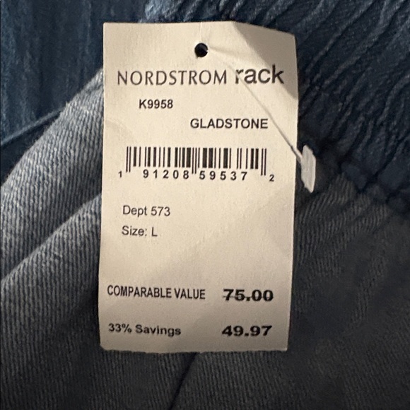 MADEWELL Huston Linen Blend Wide-Leg Crop Pants in Chambray Blue Size Large - Picture 9 of 11